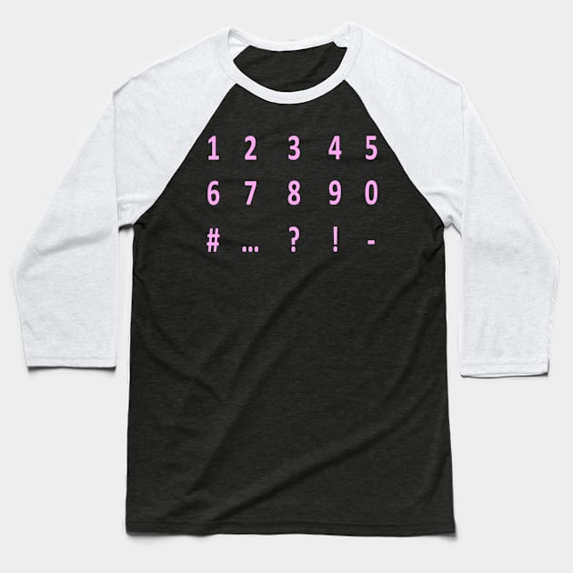 pink numbers Baseball T-Shirt by persa